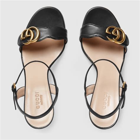 gucci low heel sandals|gucci denim sandal.